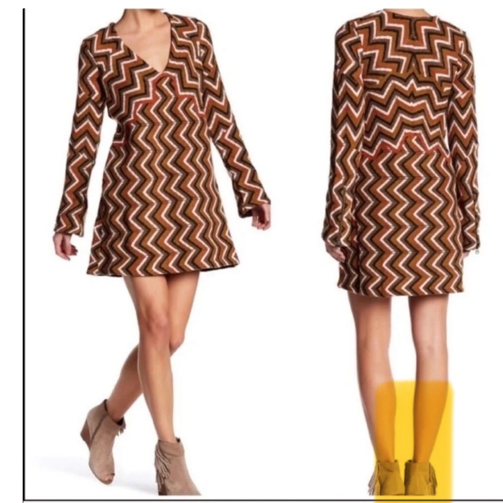 Free People Rhiannon Chevron Sweater dress. Size medium.
